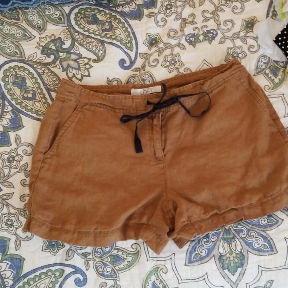 Brown linen shorts